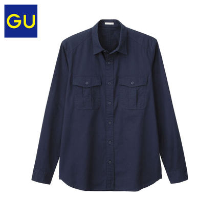 近期好价！ 极优GU男装 斜纹布军旅风衬衫 272356