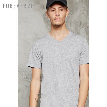 简约素色！Forever21男士基本打底短袖T恤