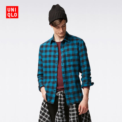 直降100！优衣库UNIQLO 法兰绒格子衬衫(长袖) 162201