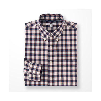 经典百搭！UNIQLO优衣库优质长绒棉格子衬衫169215