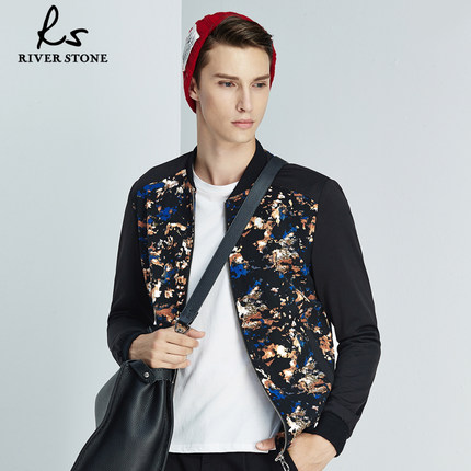 好价！RiverStone 男款印花修身夹克