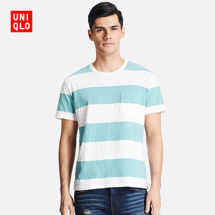 百搭单品！UNIQLO优衣库水洗条纹T恤169272