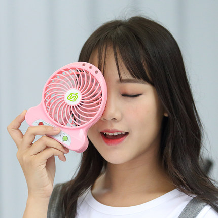 四色可选！迷你可充电风扇便携台式电池USB风扇
