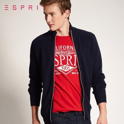 时尚款！ESPRIT 男士全棉针织开衫