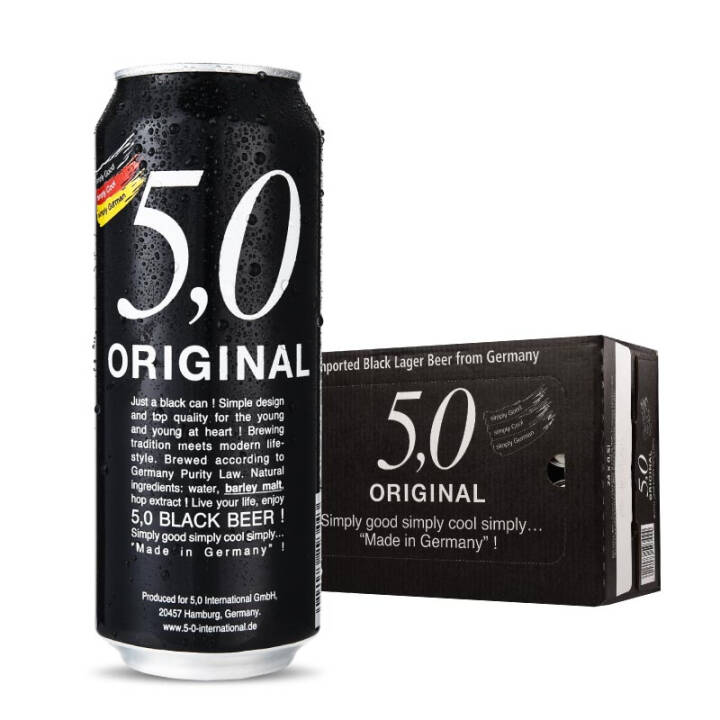 5.0 黑啤酒 500mL*24听