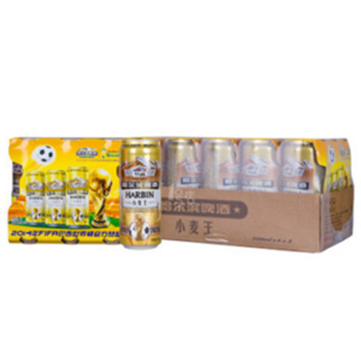 回味悠长！哈尔滨（Harbin） 小麦王啤酒 500ml*6打*3罐