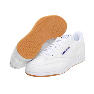 经典全白！Reebok Club C Gum 男子复古跑鞋