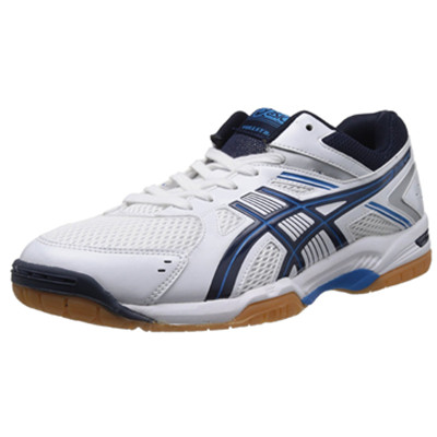 全网好价！ASICS亚瑟士RIVRE EX 6中性排球鞋（白蓝配色）