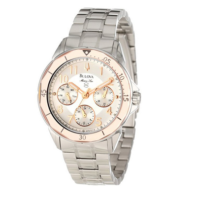 好货！Bulova 宝路华 96N101 玫瑰金三眼女表