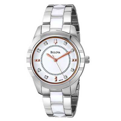 好货！Bulova 宝路华 98P135 玫瑰金镶钻女表