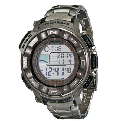 月相显示！Casio卡西欧 PRW-2500T-7CR光动能男表