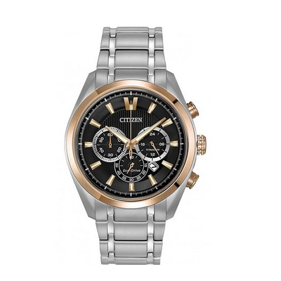 近期好价！Citizen CA4017-59E 钛金属三眼计时光动能男表