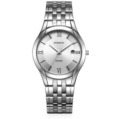 魅力卓越！罗西尼 R5457W01D 精钢石英男表