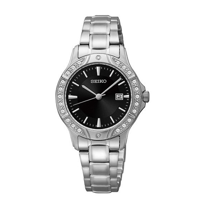 低价！ Seiko 精工 SUR877 施华洛世奇水钻女表