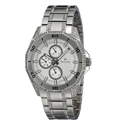 绚丽！Bulova宝路华 96C110 男士镶水晶手表