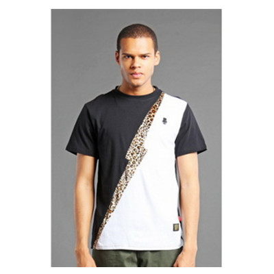 潮牌限时半折！BLACKJACK 豹纹闪电拼接TEE【2015夏季新品】
