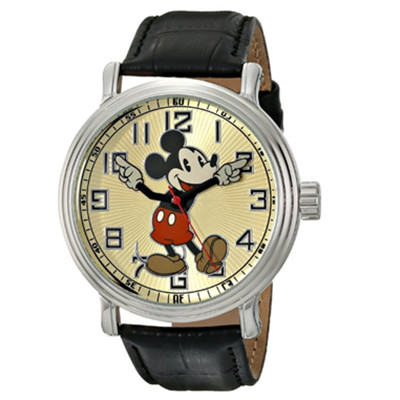 有趣！迪士尼Disney 56109 复古米老鼠男款手表