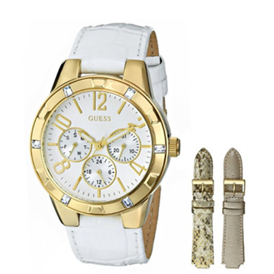 附赠两条表带！GUESS U0163L4 女士石英手表