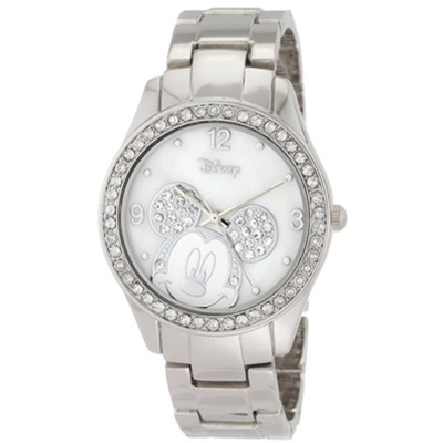 时尚可爱！Disney MK2128迪斯尼 米妮图案镶钻女士手表