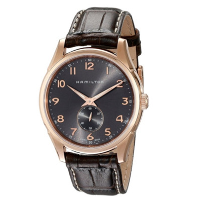 玫瑰金！汉密尔顿Hamilton H38441583爵士纤薄男表