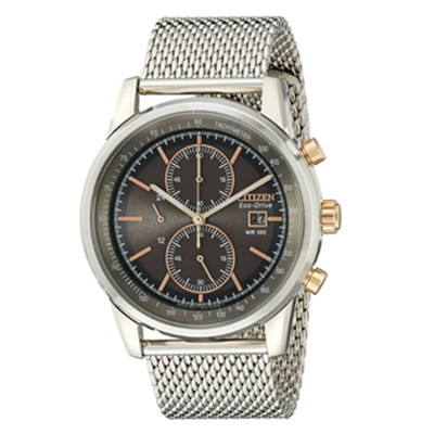 全钢网链！西铁城Citizen CA0336-52H男士光动能手表