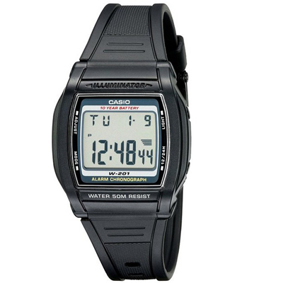 白菜价！Casio 卡西欧 W201-1AV 男士不锈钢手表