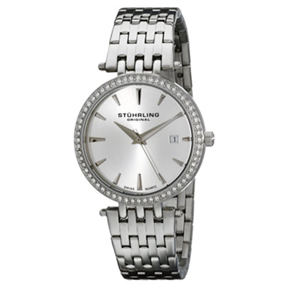 好价！Stuhrling Original 斯图灵 579.01女士石英水晶银表