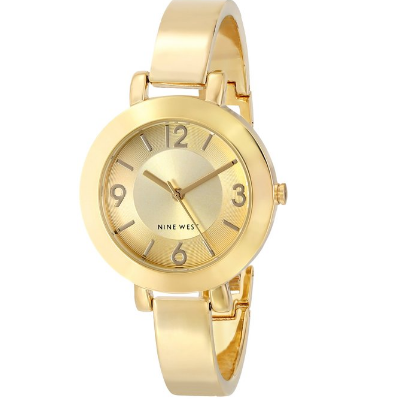 低价！Nine West 玖熙 女式金色表盘手镯表