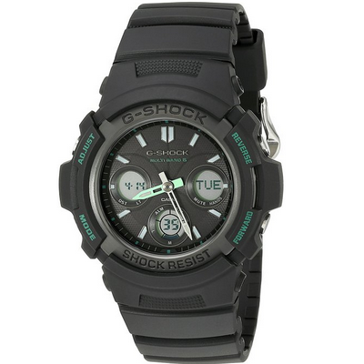 推荐！Casio 卡西欧 AWG-M100F-1CCR 6局电波太阳能运动手表