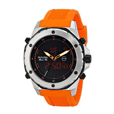 橙色表带！宝路华Bulova 98C118 男式手表