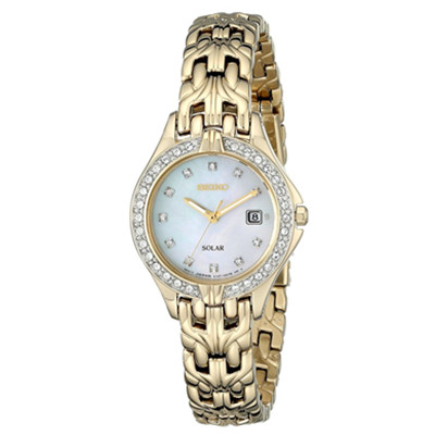 狂降！SEIKO 精工 SUT086 光动能施华洛世奇镶钻女表