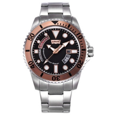 差价明显！李维斯 LTJ1203 外圈刻度显示石英男表