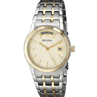史低！Bulova 98C60 宝路华男士全钢石英手表