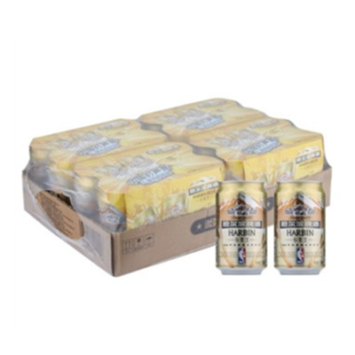 历史好价！哈尔滨小麦王啤酒330ml*4*6听 整箱装