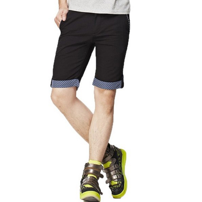 历史好价！GIORDANO佐丹奴男式波点拼接卷边短裤