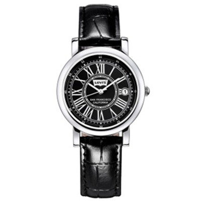 近期好价！李维斯 时尚复古罗马数字皮带情侣表 女表