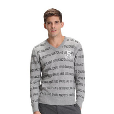 双色可选！SWJEANS 七匹狼 男式 长袖V领针织套头衫