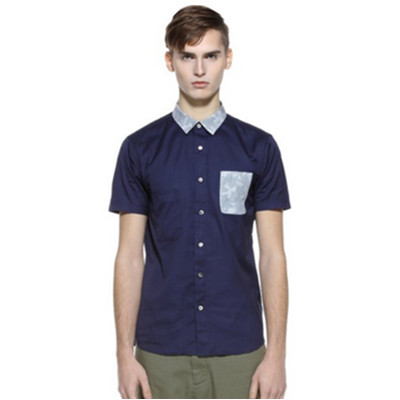 休闲时尚！Trendiano 男式 修身短袖衬衫 3132012070650