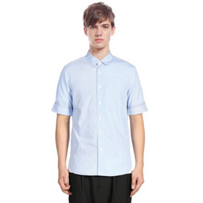 清爽蓝！Trendiano条纹格子短袖衬衫 3132011290920