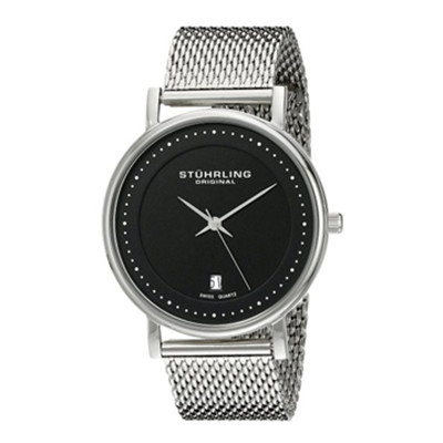 简约大方！Stuhrling 斯图灵 734GM.02 男士 织网表带石英手表