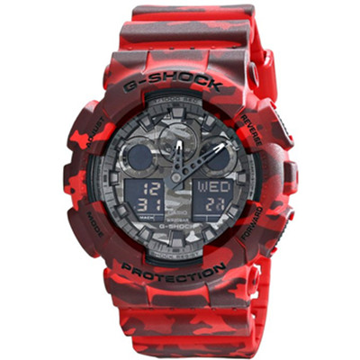 酷感十足！卡西欧CASIO G-SHOCK系列 GA-100CM-4A男表