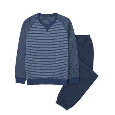 轻便舒适！UNIQLO优衣库男式休闲起居长袖套装