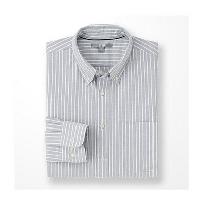 历史好价！UNIQLO/优衣库男士牛津纺条纹长袖衬衫