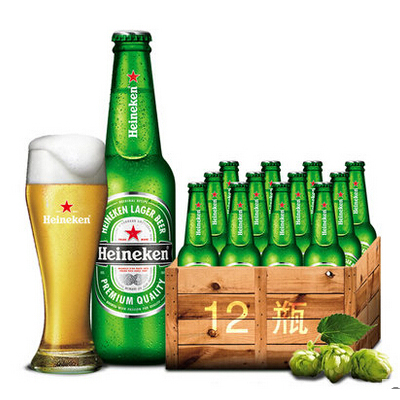 新鲜到岸！荷兰进口喜力生啤酒300ml*12瓶