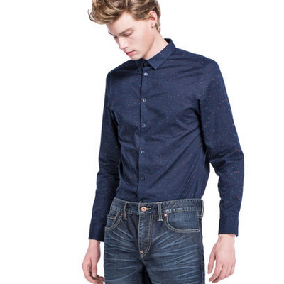 历史好价！JackJones杰克琼斯男式彩点织纱衬衫