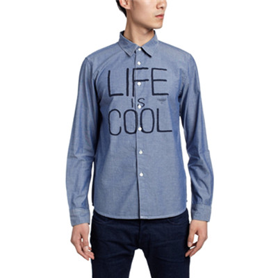 休闲易搭！chocoolate男式长袖衬衫B1XSTCC8302