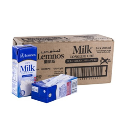 澳大利亚进口！兰诺斯 全脂纯牛奶200ML*24盒装