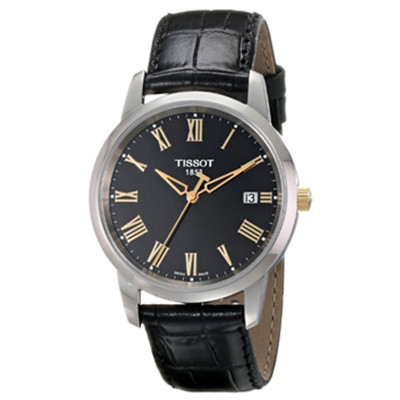黑盘金针！天梭Tissot T033.410.26.053.01石英手表