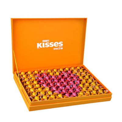 七夕特供！好时KISSES牛奶味500g+榛仁味500g巧克力礼盒