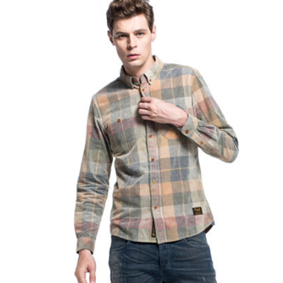 历史好价！JackJones杰克琼斯男式条绒扣领格子衬衫